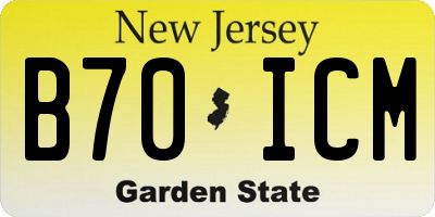 NJ license plate B70ICM