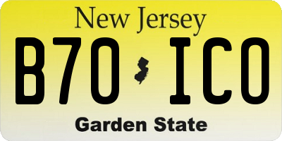 NJ license plate B70ICO