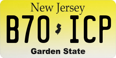 NJ license plate B70ICP