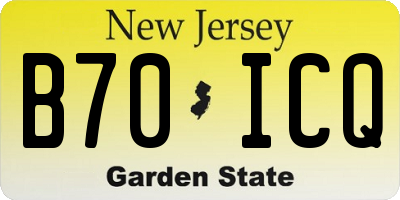 NJ license plate B70ICQ