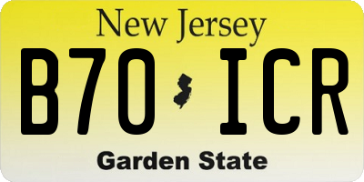 NJ license plate B70ICR