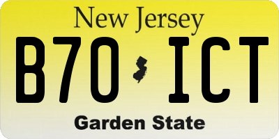 NJ license plate B70ICT