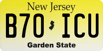 NJ license plate B70ICU