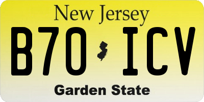 NJ license plate B70ICV