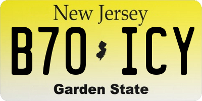 NJ license plate B70ICY