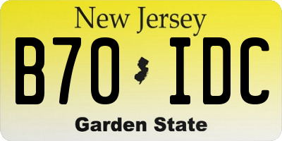NJ license plate B70IDC