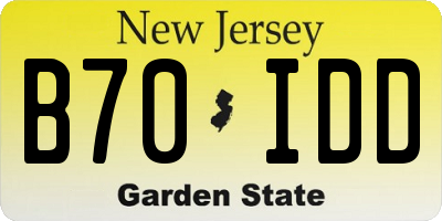 NJ license plate B70IDD