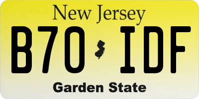 NJ license plate B70IDF