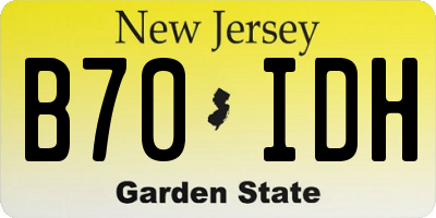 NJ license plate B70IDH