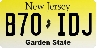NJ license plate B70IDJ
