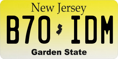 NJ license plate B70IDM