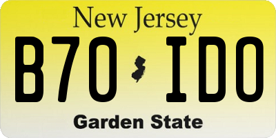 NJ license plate B70IDO