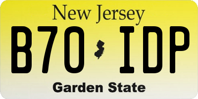 NJ license plate B70IDP