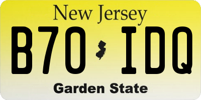 NJ license plate B70IDQ