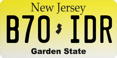 NJ license plate B70IDR
