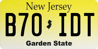 NJ license plate B70IDT
