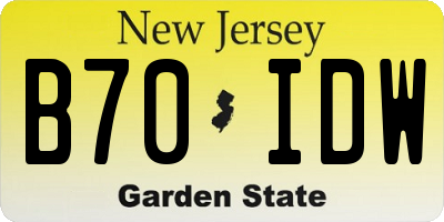 NJ license plate B70IDW