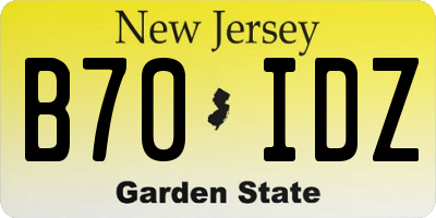 NJ license plate B70IDZ