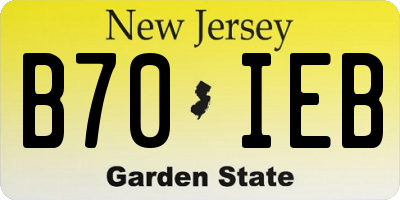 NJ license plate B70IEB