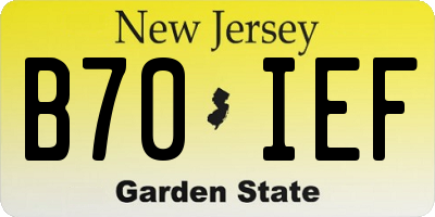 NJ license plate B70IEF