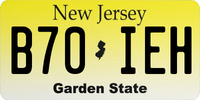 NJ license plate B70IEH