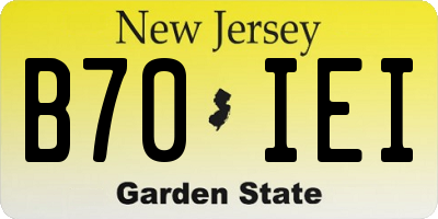 NJ license plate B70IEI