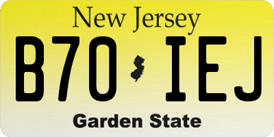 NJ license plate B70IEJ