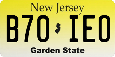 NJ license plate B70IEO