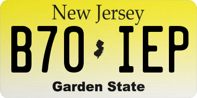 NJ license plate B70IEP