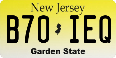 NJ license plate B70IEQ