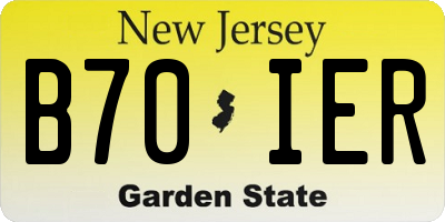 NJ license plate B70IER