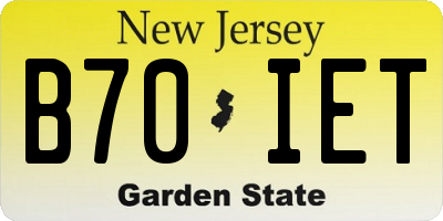 NJ license plate B70IET