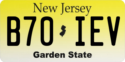 NJ license plate B70IEV