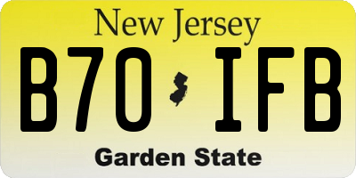 NJ license plate B70IFB