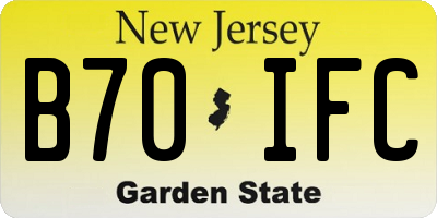 NJ license plate B70IFC