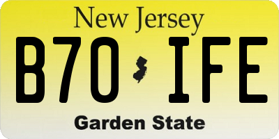 NJ license plate B70IFE