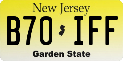 NJ license plate B70IFF