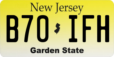 NJ license plate B70IFH