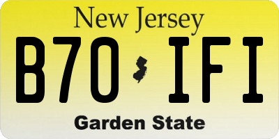 NJ license plate B70IFI