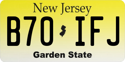 NJ license plate B70IFJ