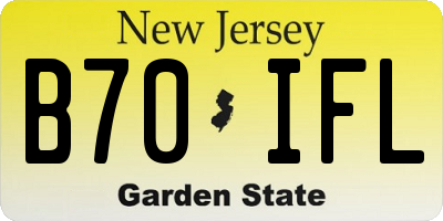 NJ license plate B70IFL