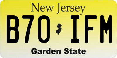 NJ license plate B70IFM