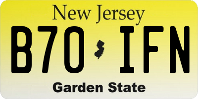 NJ license plate B70IFN