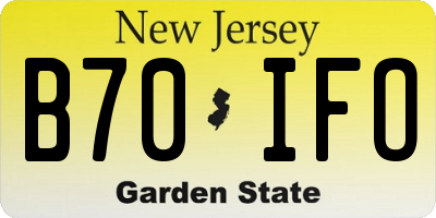 NJ license plate B70IFO