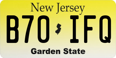 NJ license plate B70IFQ