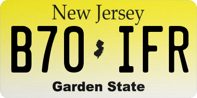 NJ license plate B70IFR
