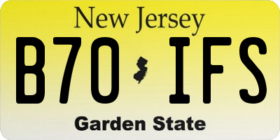 NJ license plate B70IFS