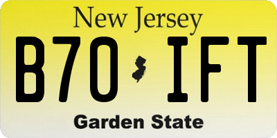 NJ license plate B70IFT