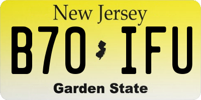 NJ license plate B70IFU