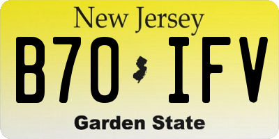 NJ license plate B70IFV